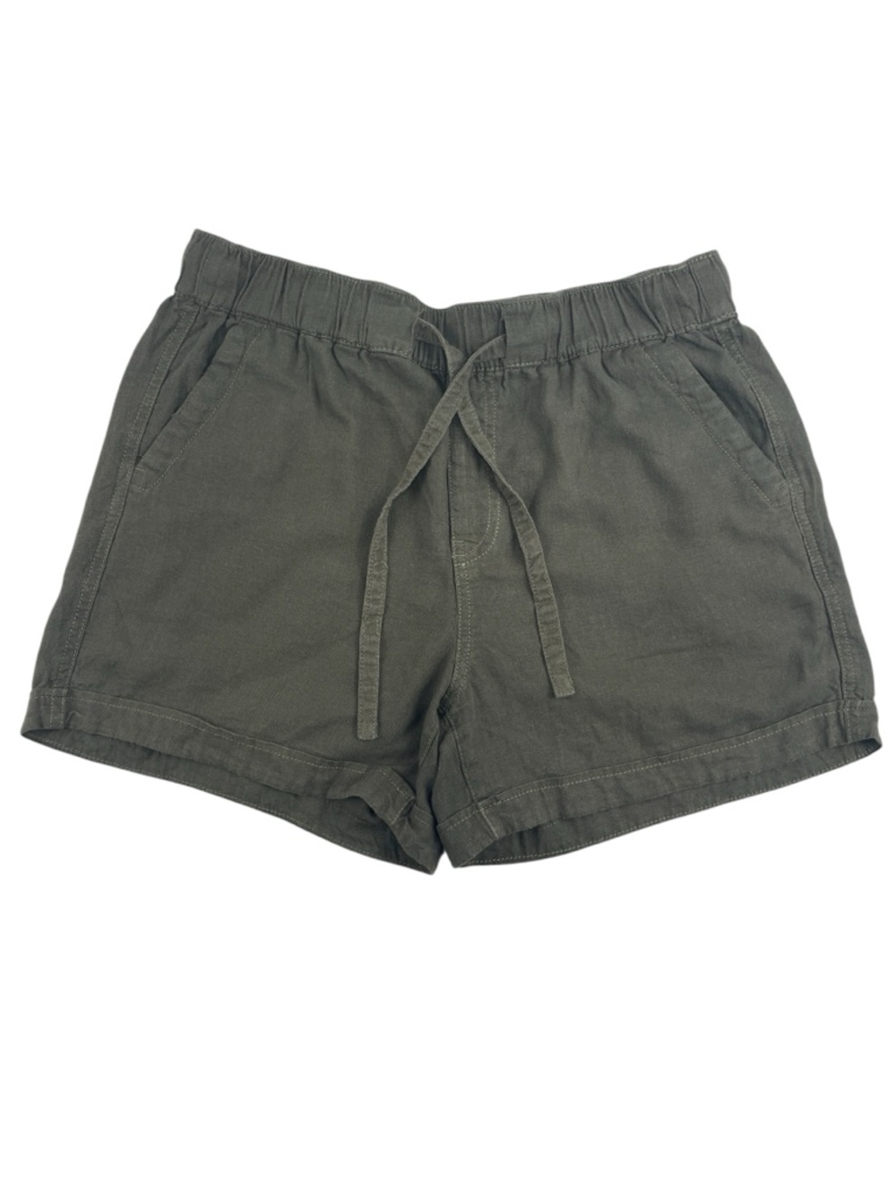Reitmans Womens Casual Knit Drawstring Pull On Shorts Olive Green Size 10